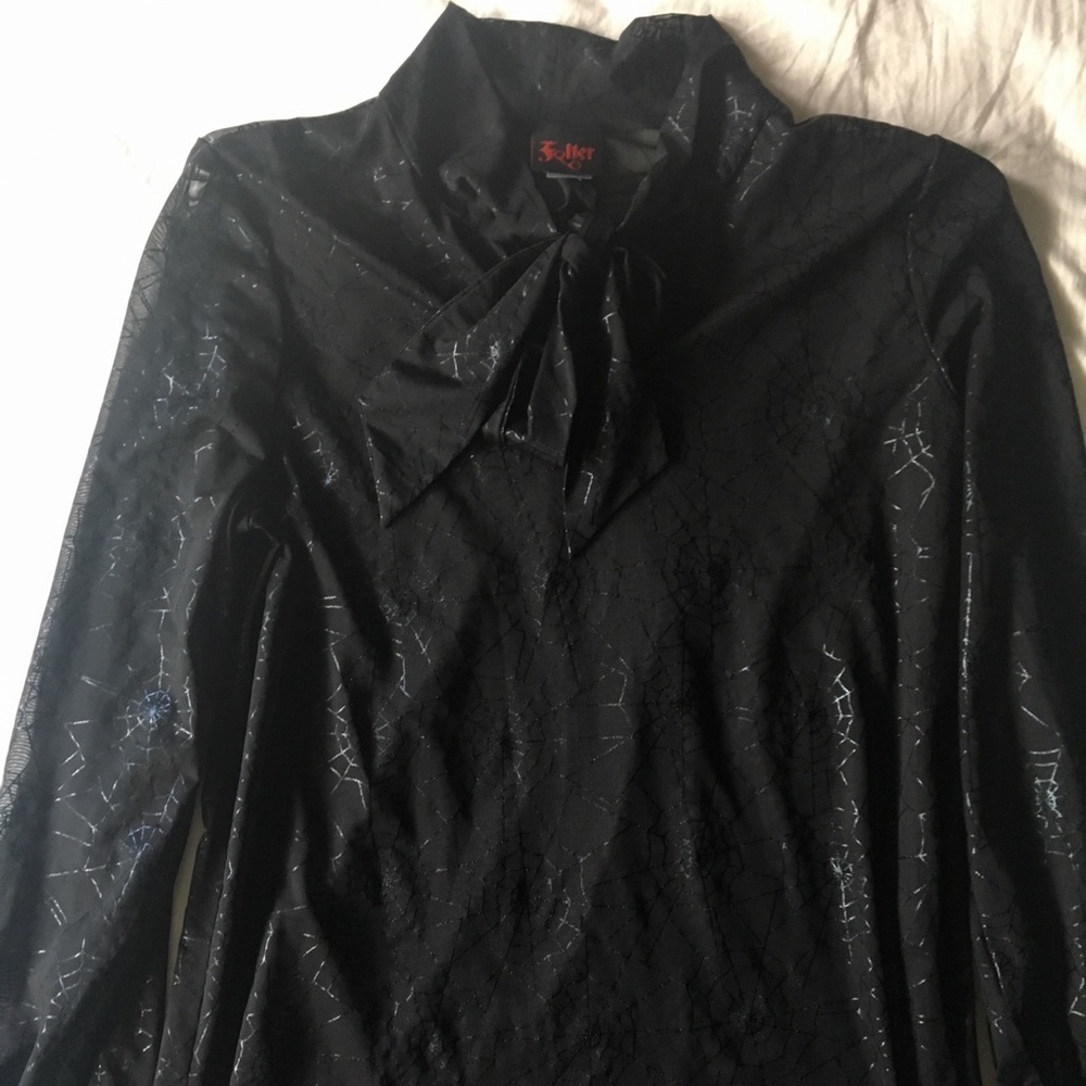 Folter Spider Web Sheer blouse
